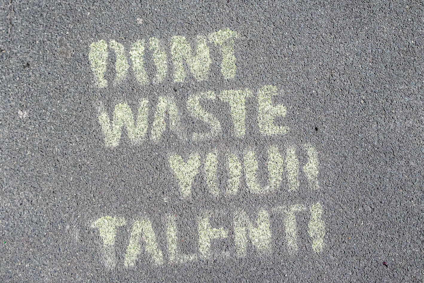 DONT WASTE YOUR TALENT