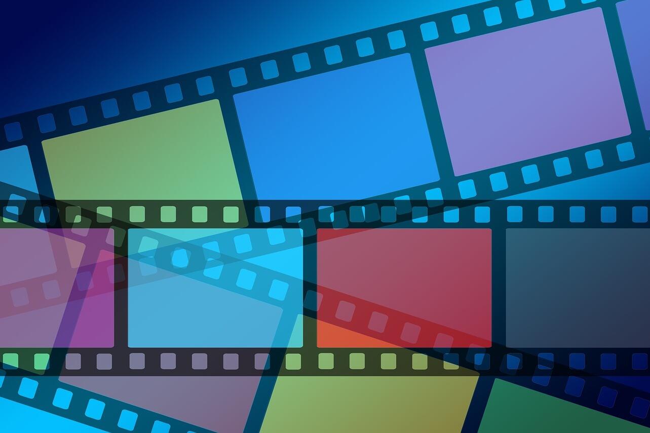Abbildung von bunten Filmstreifen